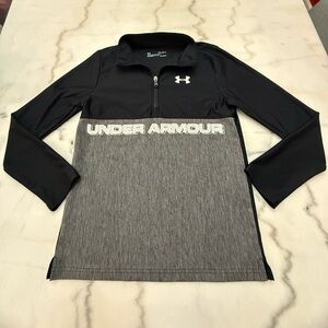 Under Armour Kids Long Sleeve Black and Gray 1/4 zip